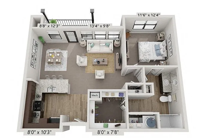 Floor plan 1X1 - A3