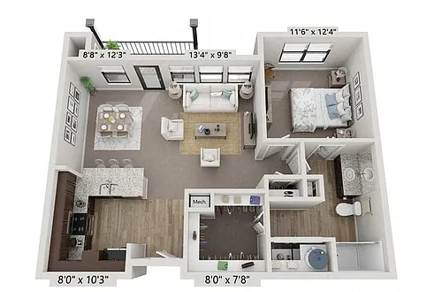 Floor plan 1X1 - A3