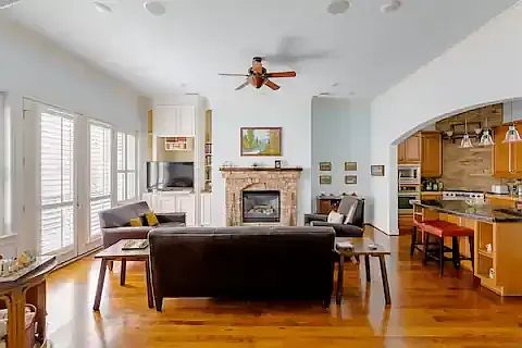 Living Room with Kitchen to the side