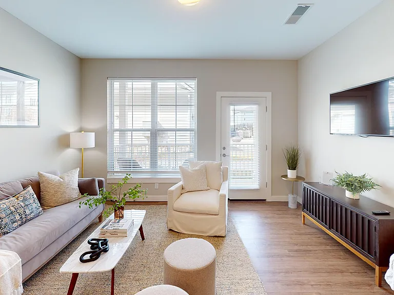 Let the light in with a large window and easy access to your private outdoor space.