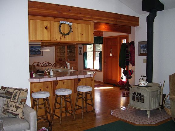 Kitchen Bar area with Wood Burning Stove