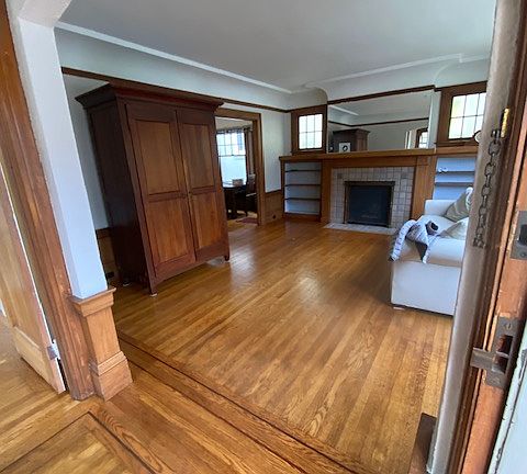 Hardwood floors throughout the house.