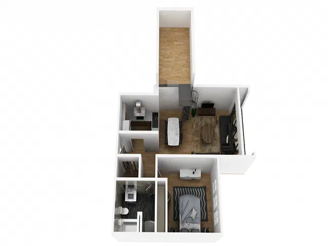 Floor plan 1X1 L
