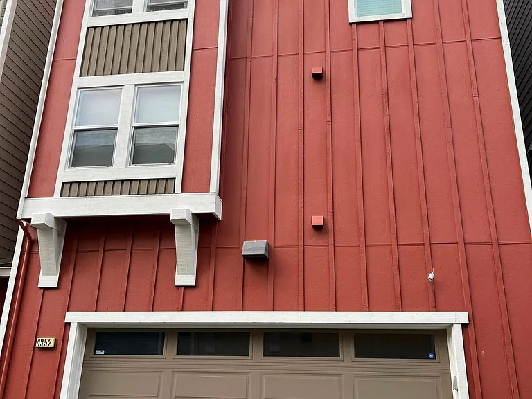Garage view of the house