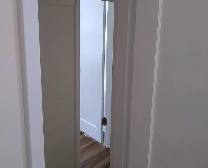 Closet is shared by both bedrooms