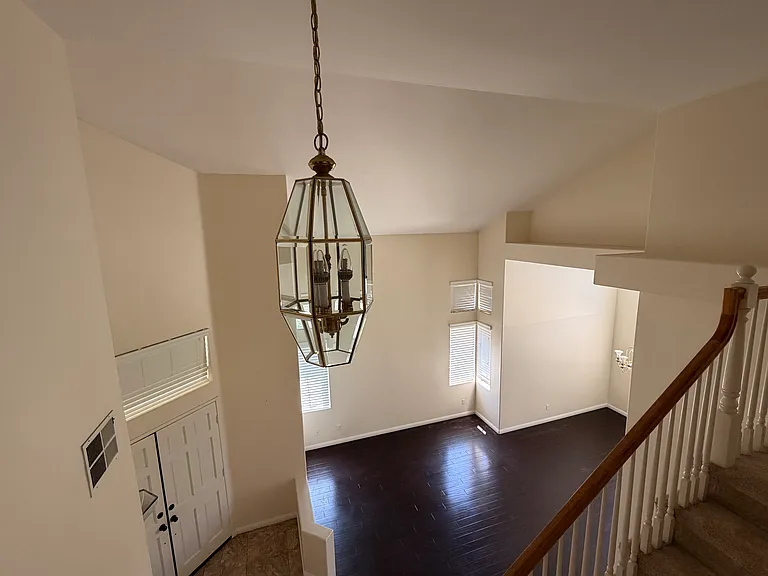 View from second floor to front living room.