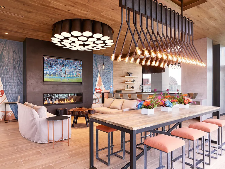 The Party Room at Two Light Luxury Apartments