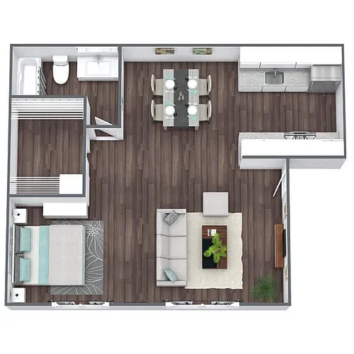 Floor plan S1: 0 Bed 1 Bath