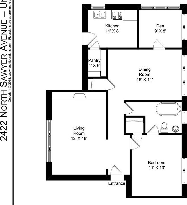 1st image of 2422 N Sawyer Ave #2S