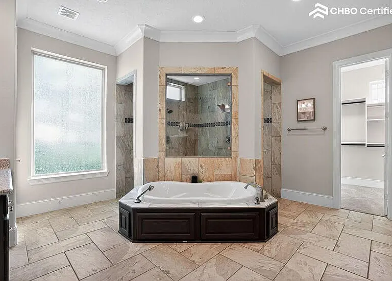 Master Bathroom with soaking tub retreat