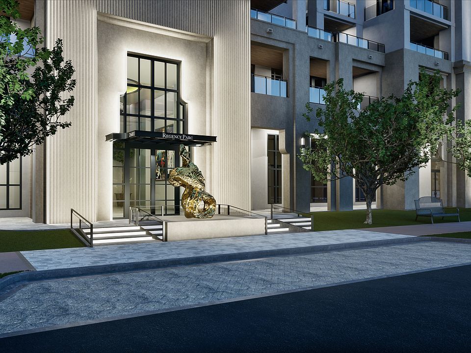 Evening View of Front Entryway Featuring A Sculpture by Acclaimed Sculptor, Lynda Benglis.