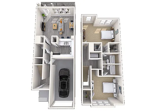 Floor plan Townhome 2x2.5 1604 SF