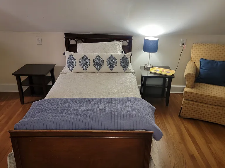 Upstairs third bedroom with two single beds