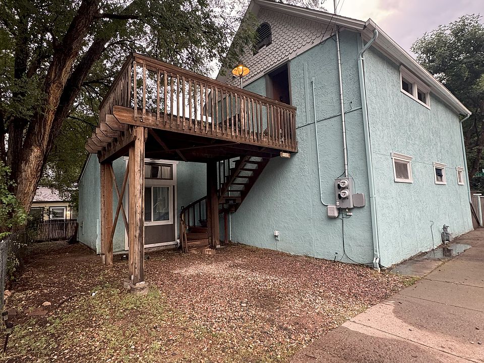 Exterior of home. Listed unit is on the second floor