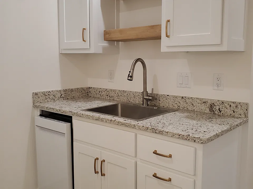 Apartment size Dishwasher and single sink has disposal