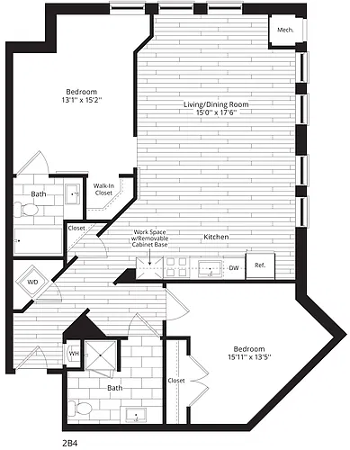 Floor plan 2 Bed/2 Bath