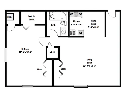 Floor plan 1x1 DLX - 1x1 DLX