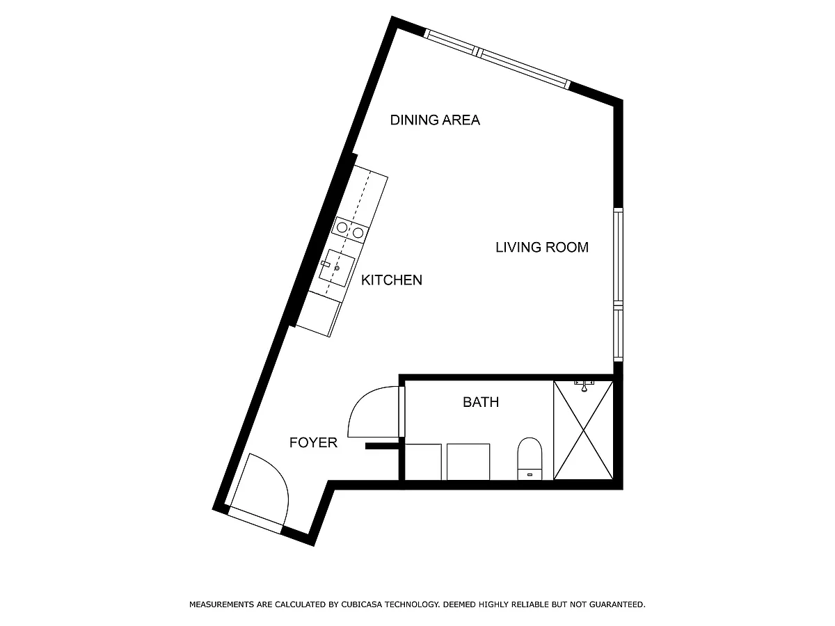 Floor plan Studio - 410 sqft