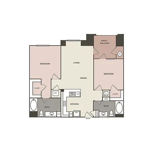 Floor plan 2 Bedrm 2 Bath 1086 Renovated