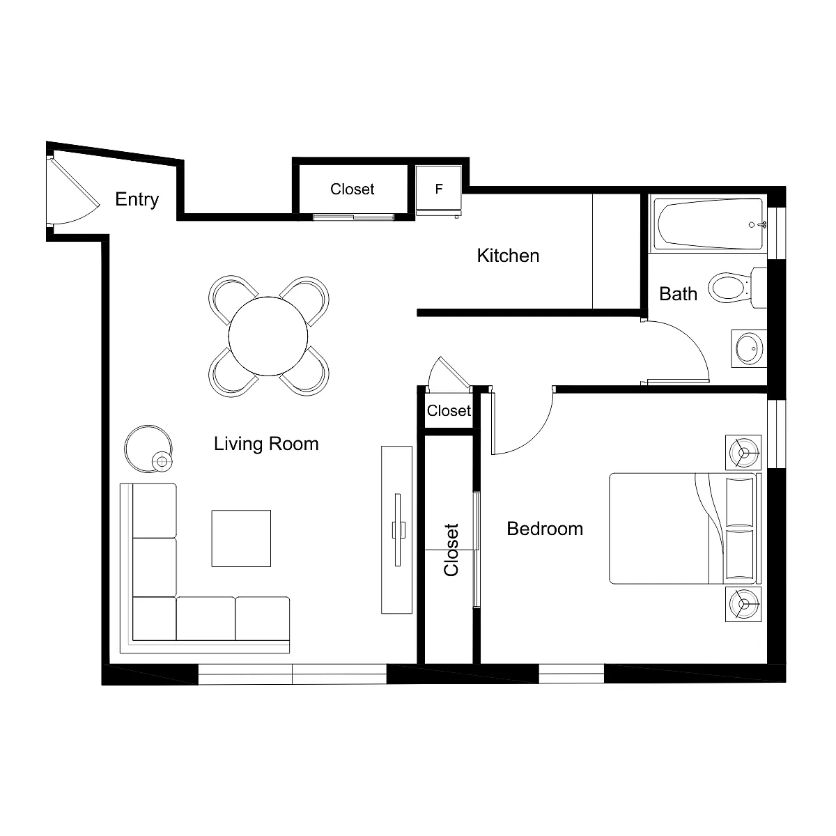 Floor plan One Bedroom