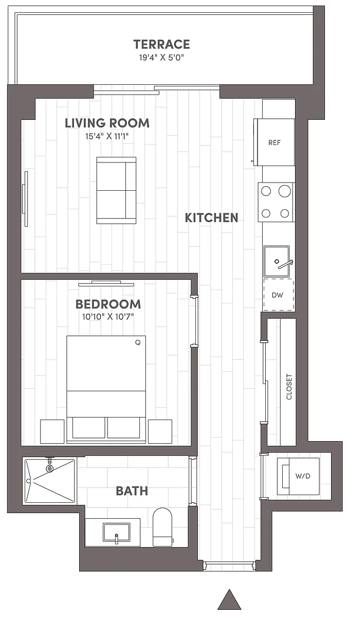 Floor plan Junior One Bedroom-A3