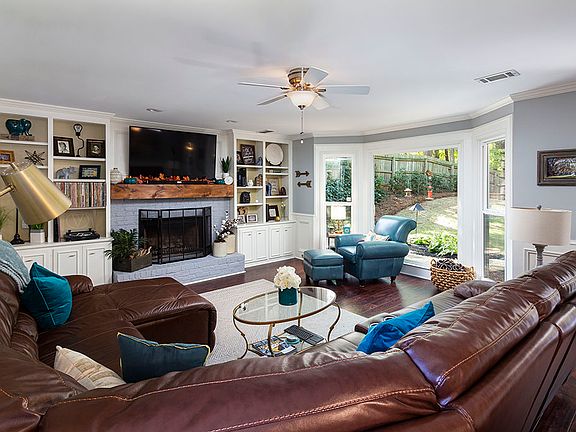 Built-ins, Brick Fireplace.