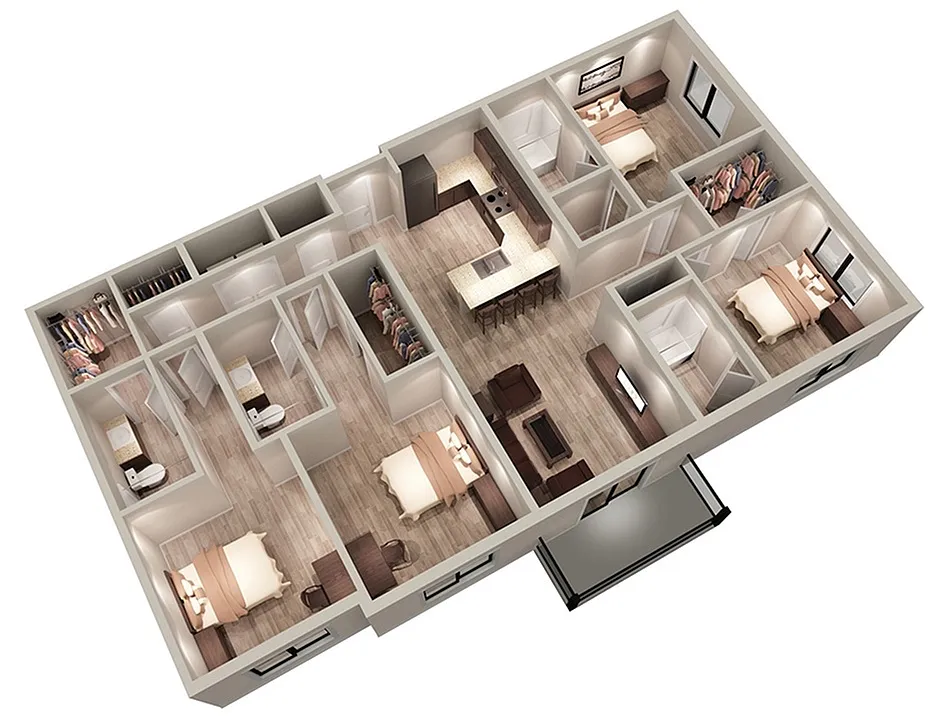 Floor plan D1 - 4X4