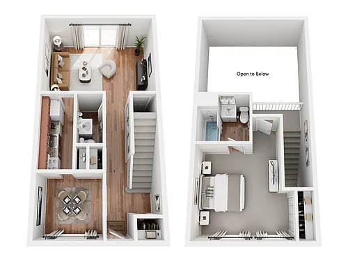 Floor plan 1 Bedroom Townhouse