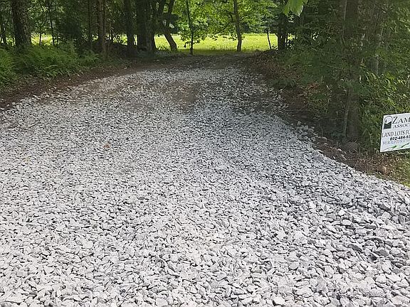 at road entrance to easement