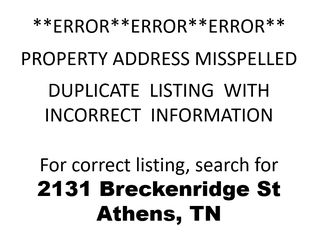 2131 Brenkenridge, Athens, TN 37303