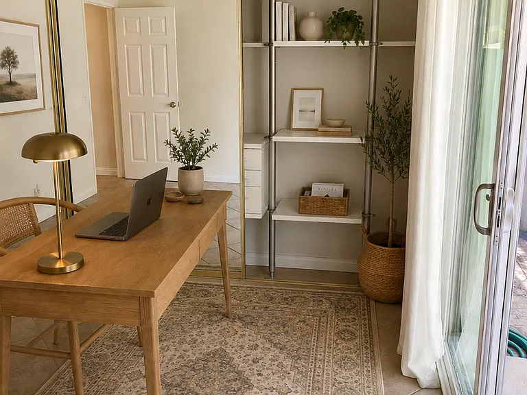 Second bedroom with separate patio - great as office space or guest room