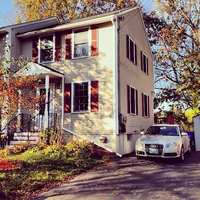 Right side of duplex, 2 car driveway & shed