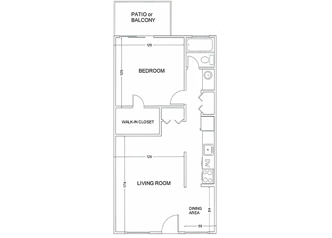 Floor plan ONE BEDROOM - CARRIAGE HILL