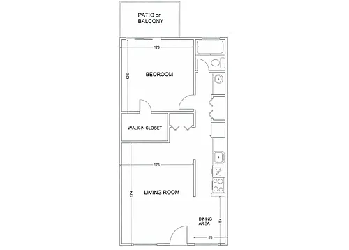 Floor plan ONE BEDROOM - CARRIAGE HILL