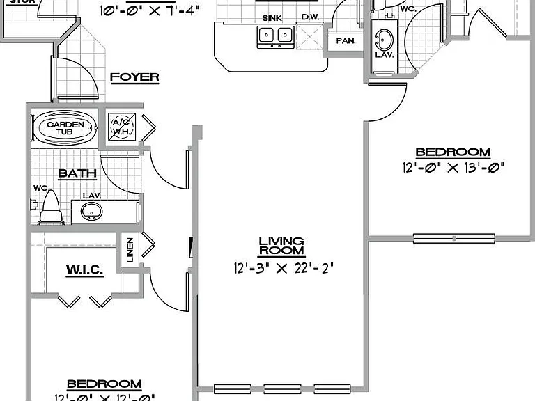 Trinity Club Apartments - Duetto - 2 Beds - 2 Baths - 1216 Sq. ft.