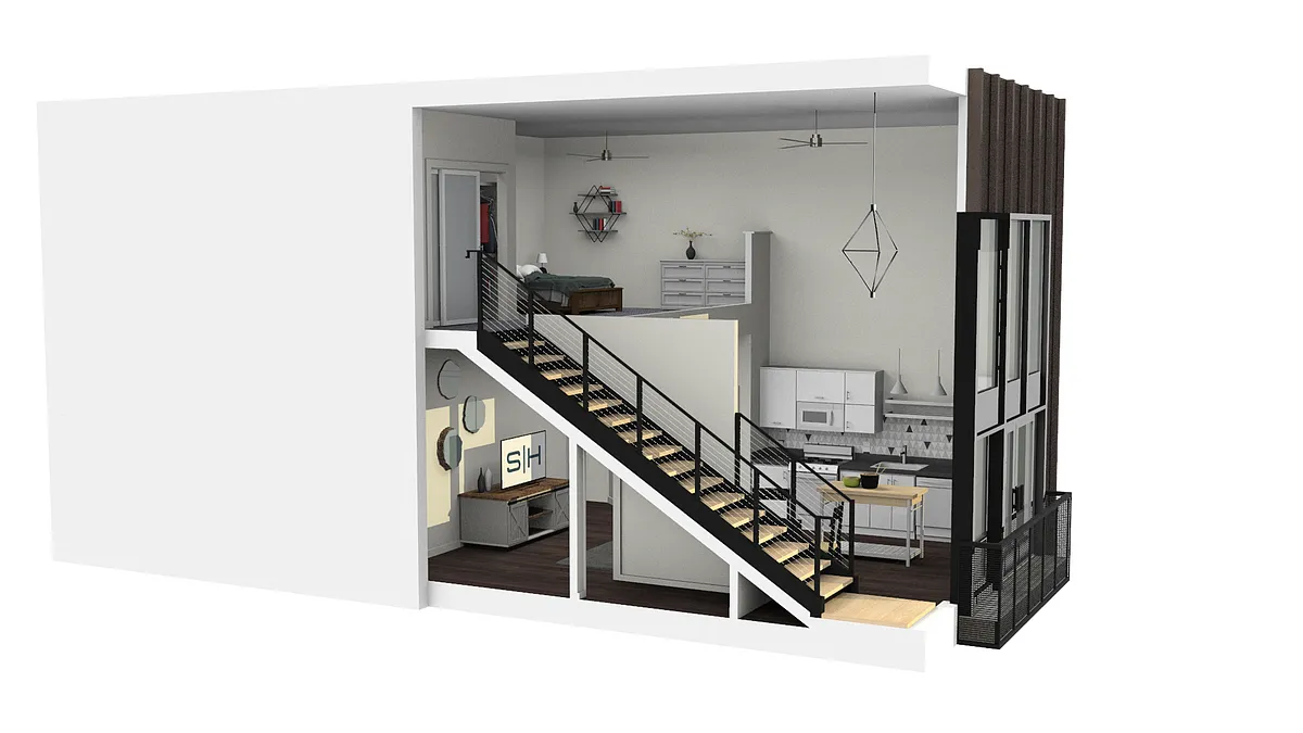 Floor plan Smith and High Lofts with Den