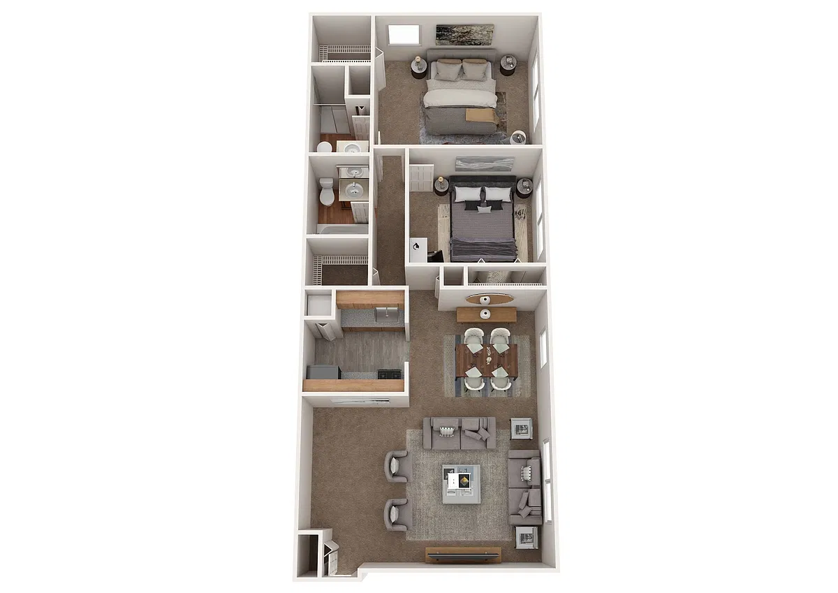 Floor plan YH 2 Bed 2 Bath