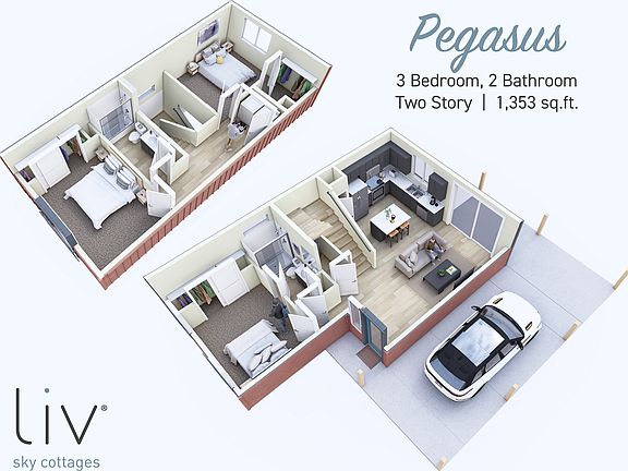 Pegasus Floorplan 3 Bedroom, 2 Bathroom