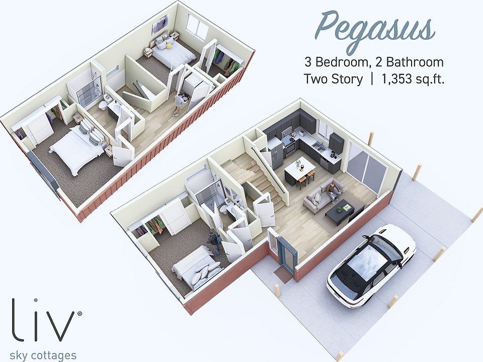 Pegasus Floorplan 3 Bedroom, 2 Bathroom
