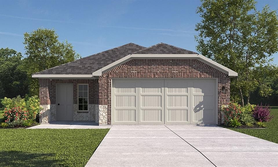 Front Elevation-D.R. Horton''s Brooke floor plan elevation F-All Home and community information, including pricing, included features, terms, availability and amenities, are subject to change at any time without notice or obligation. All Drawings, pictures, photographs, video, square footages, floor plans, elevations, features, colors and sizes are approximate for illustration purposes only and will vary from the homes as built.