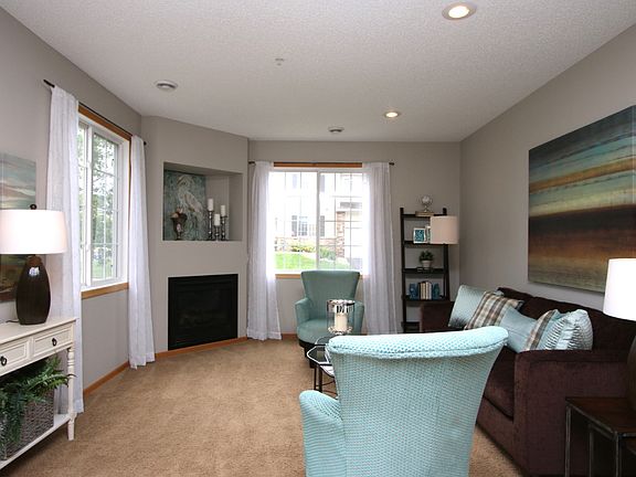 Living room with fireplace