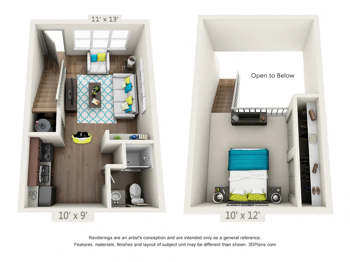 Floor plan 1x1 Loft - Refreshed