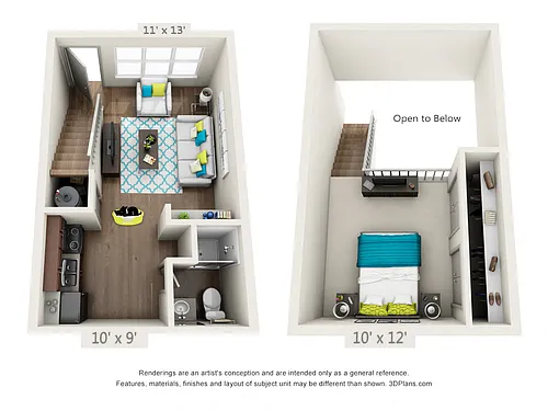 Floor plan 1x1 Loft - Refreshed
