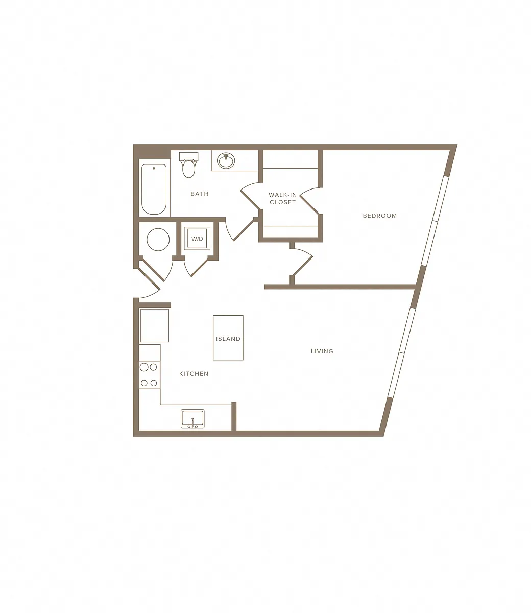 Floor plan 1 Bed/1 Bath-A12