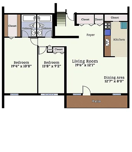 Floor plan 2 Bedroom 2 Bath