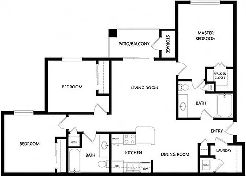 Floor plan Three Bedroom