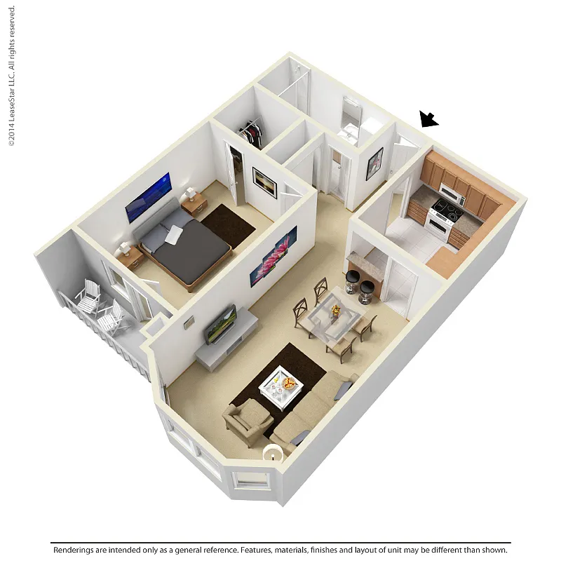 Floor plan 1 Bedroom - A1