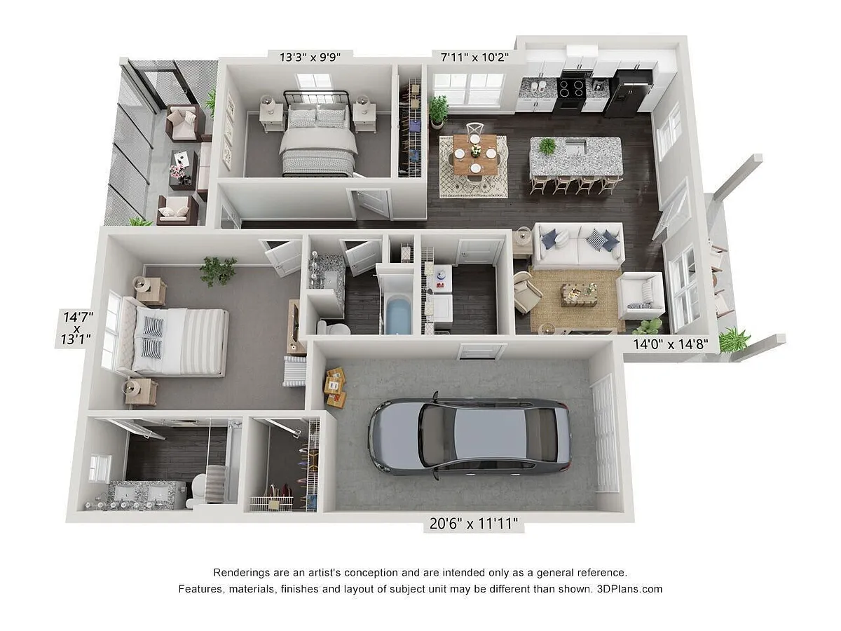 Floor plan Two Bedroom Flat