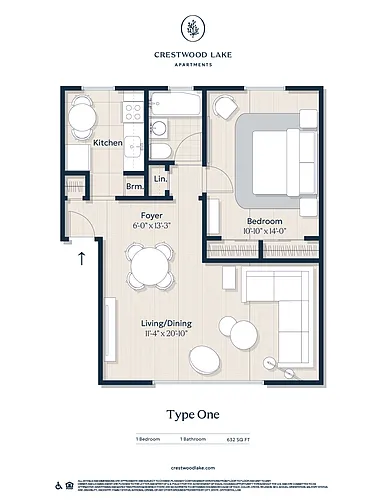 Floor plan 1 BEDROOM