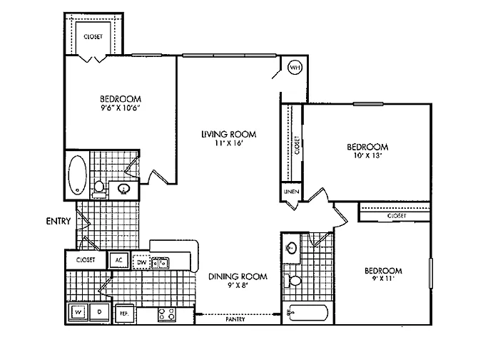 Floor plan Three Bedroom